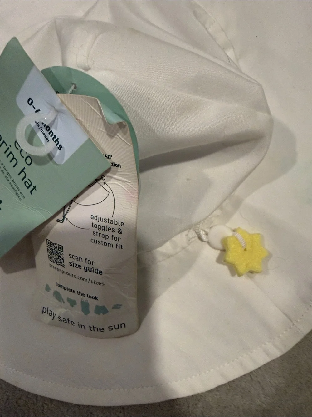 green sprouts White Eco Brim Sun Hat For Baby